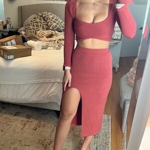 SAYLOR two piece set skirt and crop long sleeve size xs